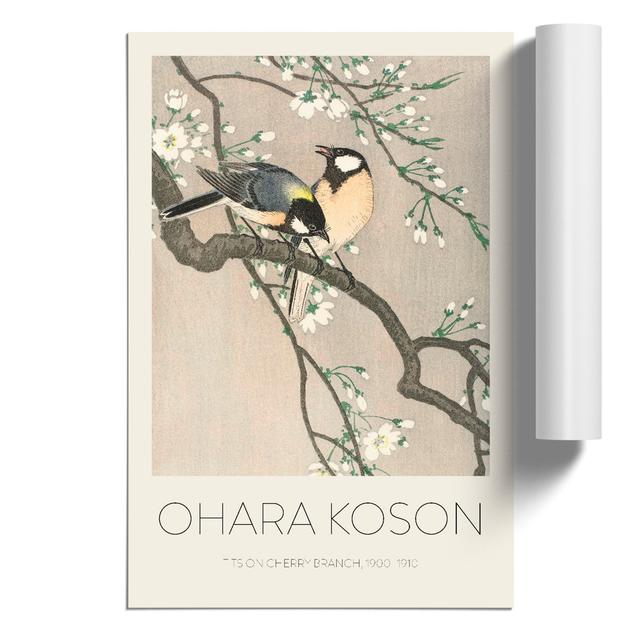 Tits on a Cherry Branch by Ohara Koson - Unframed Painting East Urban Home Size: 30cm H x 21cm Wx 0.1cm D on Productcaster.