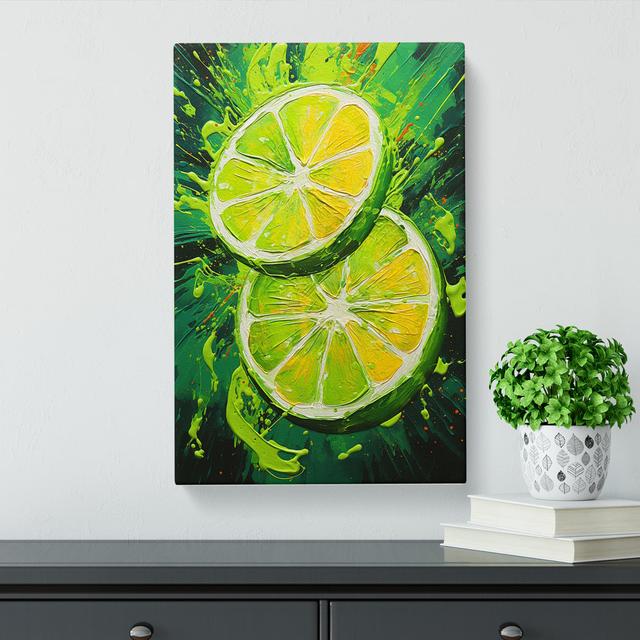 Sliced Lime Expressionism - No Frame Print 17 Stories Size: 50cm H x 35cm W x 3cm D on Productcaster.