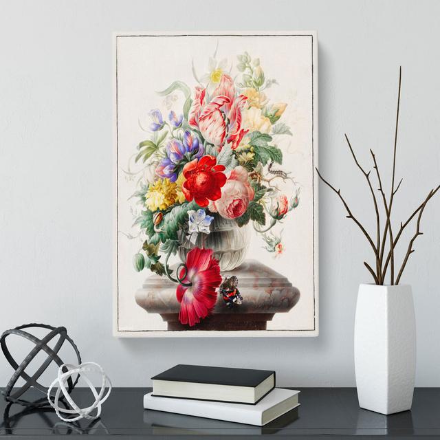 Vase Of Flowers by Herman Henstenburgh - Wrapped Canvas Painting East Urban Home Size: 50cm H x 35cm W x 3cm D on Productcaster.