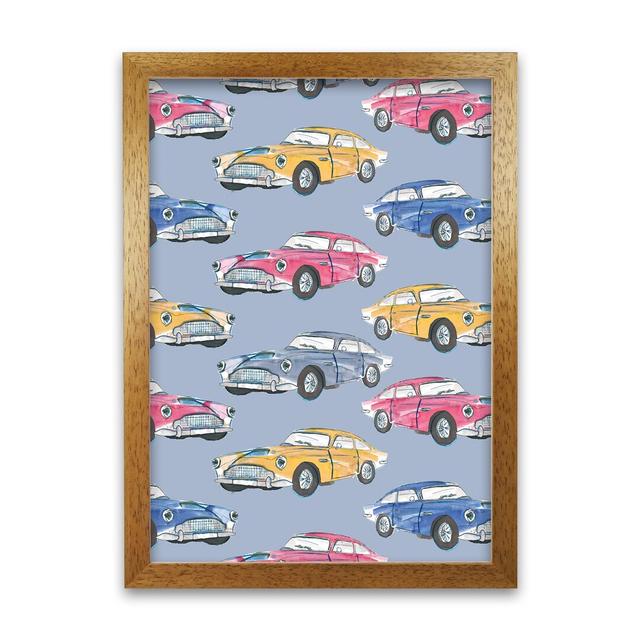 Vintage Cars by Laura Irwin - Graphic Art Print on Paper Isabelle & Max Size: 59.4cm H x 42cm W x 3cm D, Frame Option: Oak Framed on Productcaster.