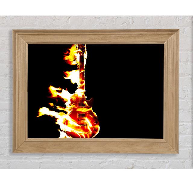 Guitar Flames Framed Print Bright Star Size: 84.1cm H x 142.2cm W on Productcaster.