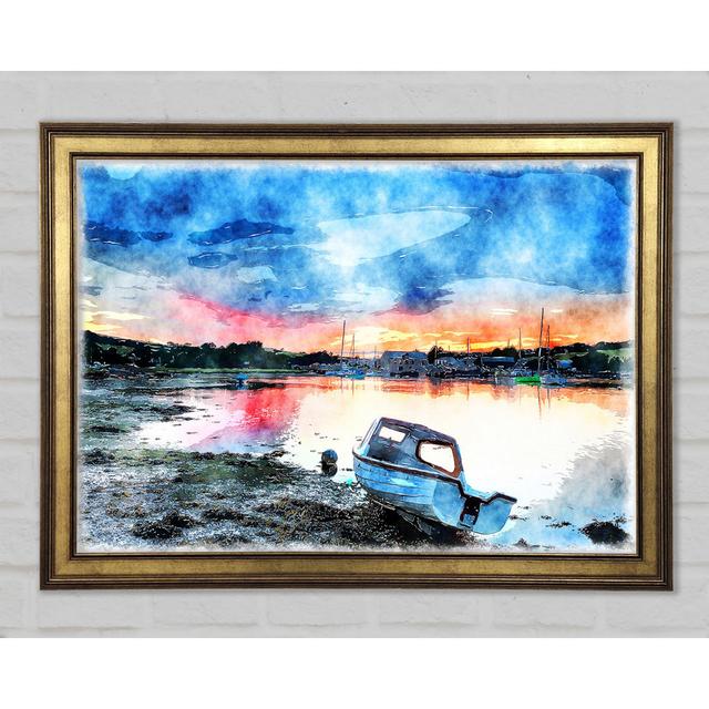 Estuary Sunset Framed Print Highland Dunes Size: 21cm H x 29.7cm W x 1.5cm D on Productcaster.