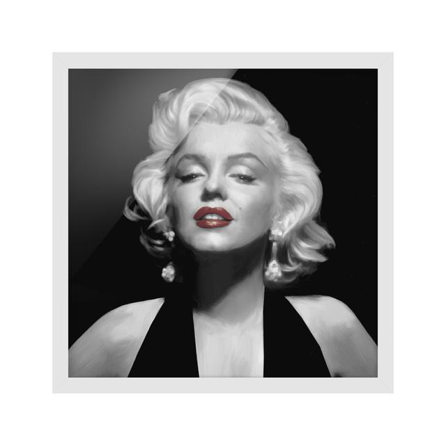 Marilyn with Red Lips - Picture Frame Graphic Art Corrigan Studio Frame Option: White Framed, Size: 70cm H x 70cm W x 2cm D on Productcaster.