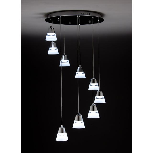 9-Light Cluster Pendant Light LED in Silver by 17 Stories on Productcaster.