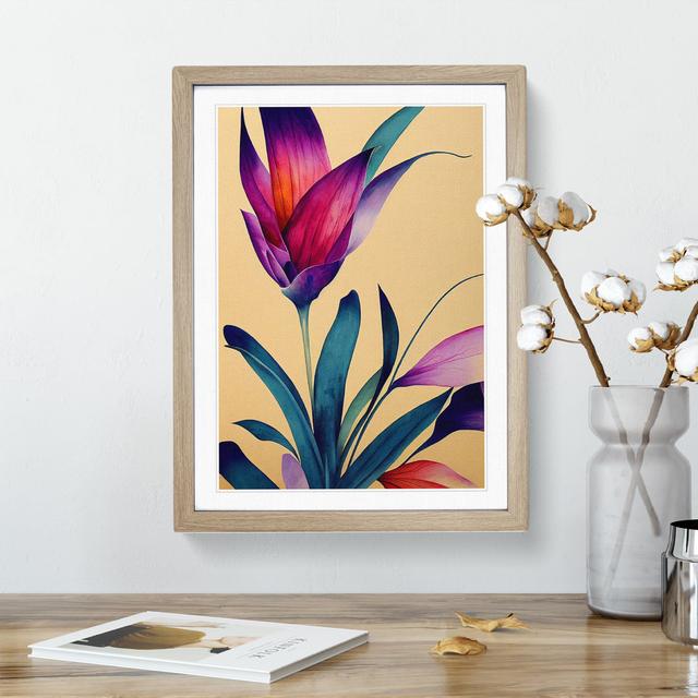 XV1022-594X An Excellent Flower - Single Picture Frame Print Marlow Home Co. Size: 34cm H x 25cm W x 2cm D, Frame Colour: Oak on Productcaster.