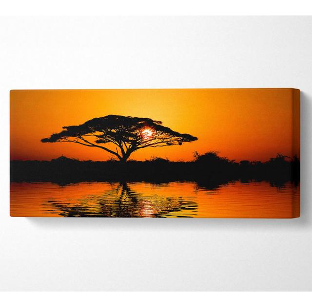 Stunning Orange Reflections - Wrapped Canvas Art Prints Ebern Designs Size: 40.6cm H x 101.6cm W on Productcaster.