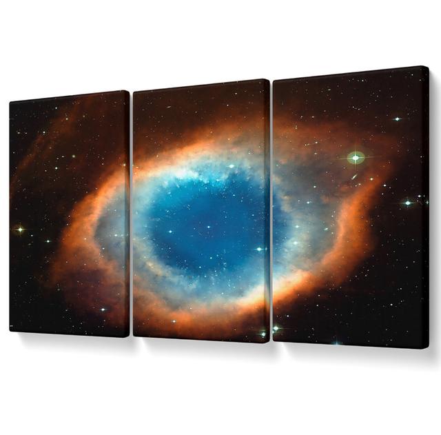 Helix Nebula Eye Of God Canvas 3 Panel Set Ivy Bronx Size: 81.3cm H x 163cm W on Productcaster.