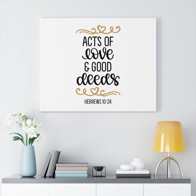 Love & Good Deeds - Wrapped Canvas Print Blue Elephant Size: 61cm H x 76cm W on Productcaster.