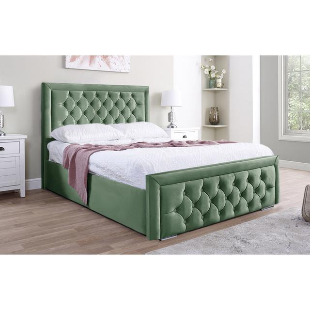 Agusta Upholstered Bed Rosdorf Park Colour: Duck Egg, Size: Small Double (4') on Productcaster.