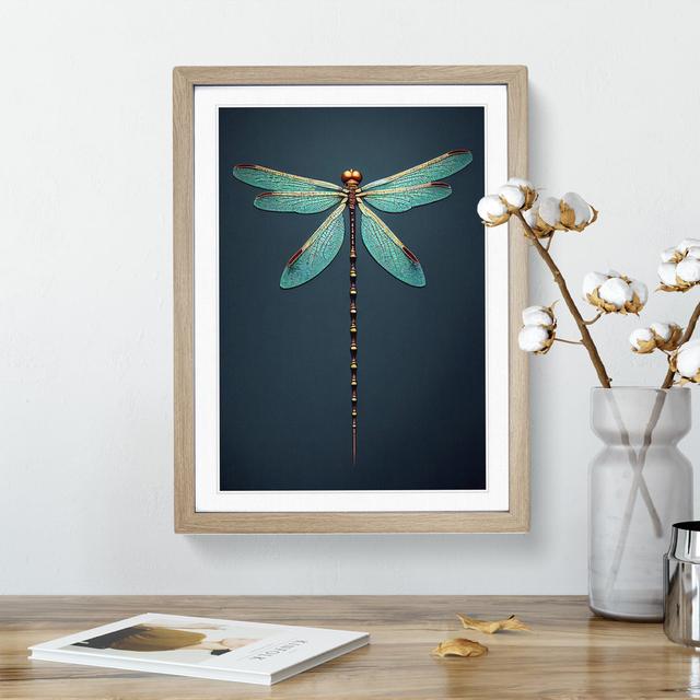 Dainty Dragonfly - Picture Frame Graphic Art Brambly Cottage Frame Colour: Oak, Size: 34cm H x 25cm W x 2cm D on Productcaster.