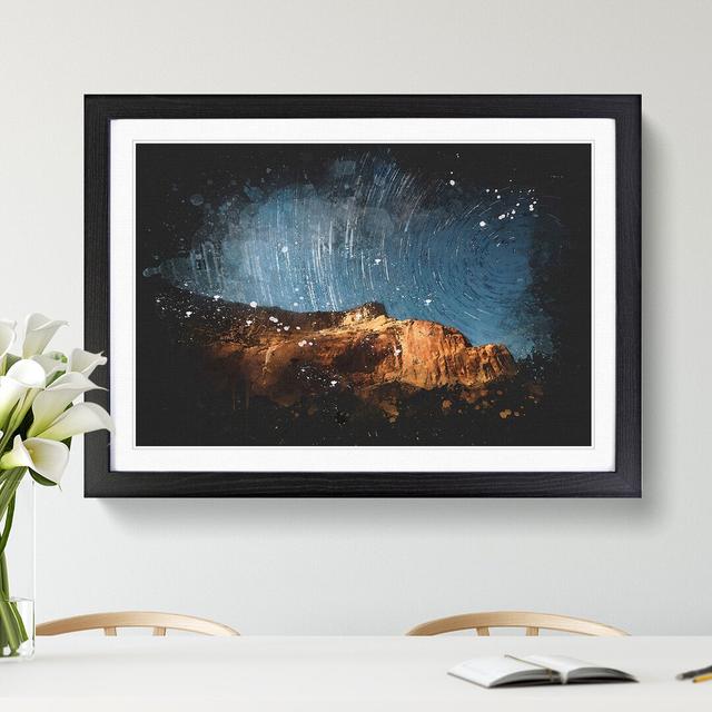 Stars Above the Mountains Paint Splash - Picture Frame Graphic Art East Urban Home Frame Option: Black, Size: 36cm H x 48cm W x 2cm D on Productcaster.