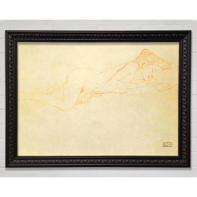 Klimt Liegender Female Nude Framed Print Rosalind Wheeler Size: 84.1cm H x 118.9cm W on Productcaster.