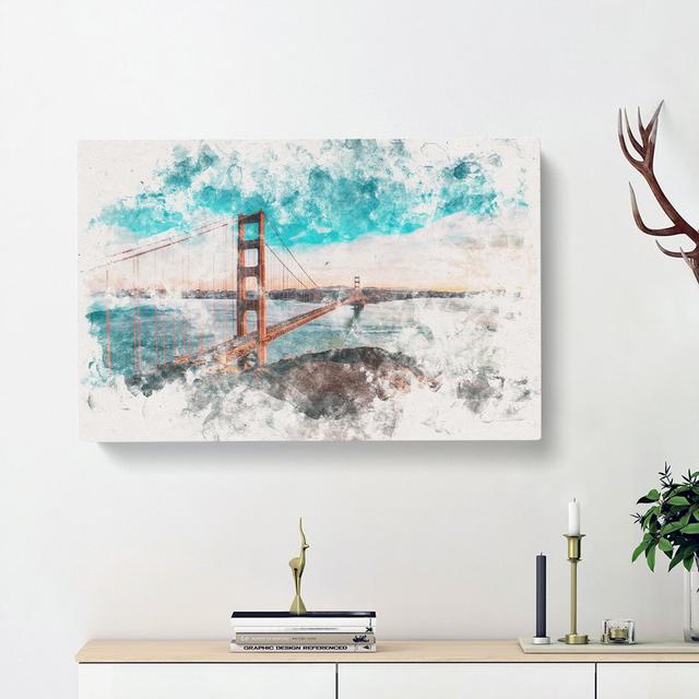 The Golden Gate Bridge in San Francisco Bay - Wrapped Canvas Graphic Art Print East Urban Home Size: 50cm H x 76cm W x 3cm D on Productcaster.