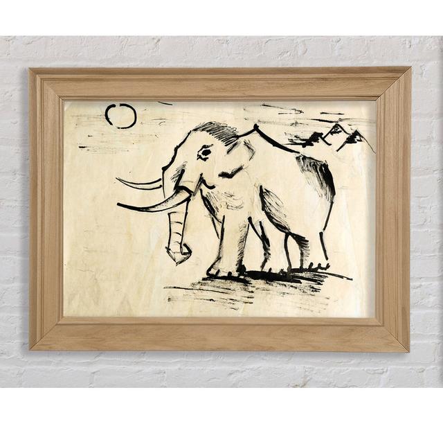 Indian Elephant 1 - Print Latitude Vive Size: 84.1cm H x 142.2cm W x 8cm D, Format: Natural Framed Paper on Productcaster.