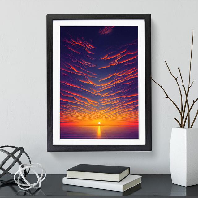 The Grand Ocean Sunset House of Hampton Frame Colour: Black Framed, Size: 34cm H x 25cm W x 2cm D on Productcaster.