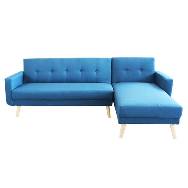 3-Sitzer Schlafsofa Littlefield Isabelline Polsterfarbe: Melange Blau on Productcaster.