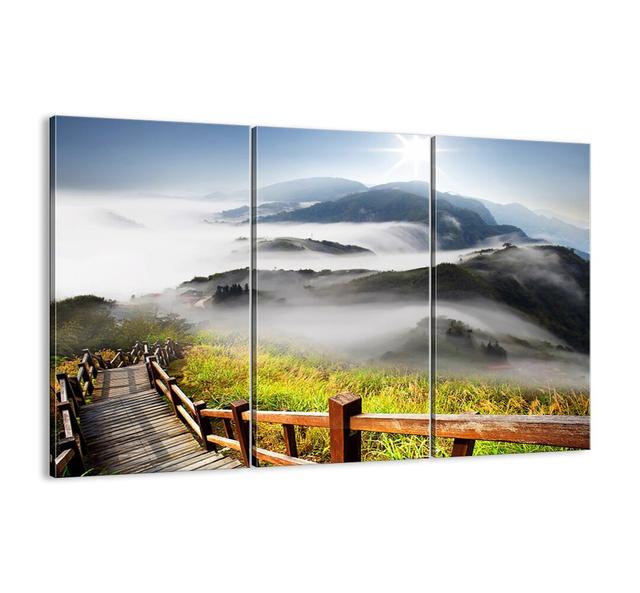 Woven from Glare and Fog - 3 Piece Unframed Photograph Print Set on Canvas Union Rustic Size: 70cm H x 105cm W x 1.8cm D on Productcaster.