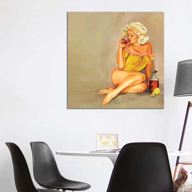 Whiskey Honey Pinup - Wrapped Canvas Painting Rosdorf Park Size: 93.98cm H x 93.98cm W x 1.91cm D on Productcaster.