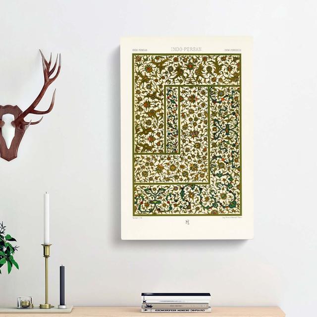 Indo Persian Pattern With Flowers by Albert Racinet - Wrapped Canvas Print East Urban Home Size: 50cm H x 35cm W x 3cm D on Productcaster.