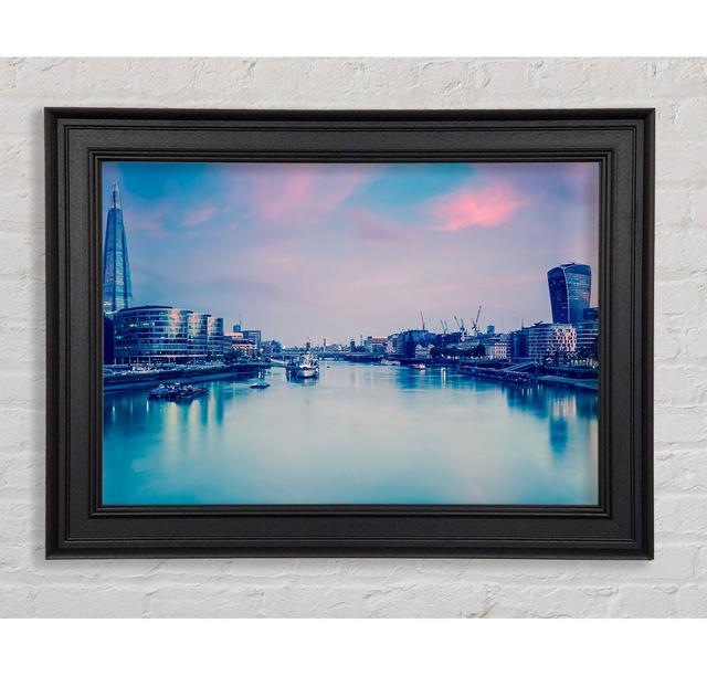 Over The Iconic Thames - Print Ebern Designs Size: 29.7cm H x 42cm W x 8cm D, Format: Galway Gold/Black Framed Paper on Productcaster.