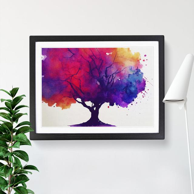 Watercolour Tree Vol.2 - Single Picture Frame Print Marlow Home Co. Format: Black, Size: 34cm H x 46cm W on Productcaster.