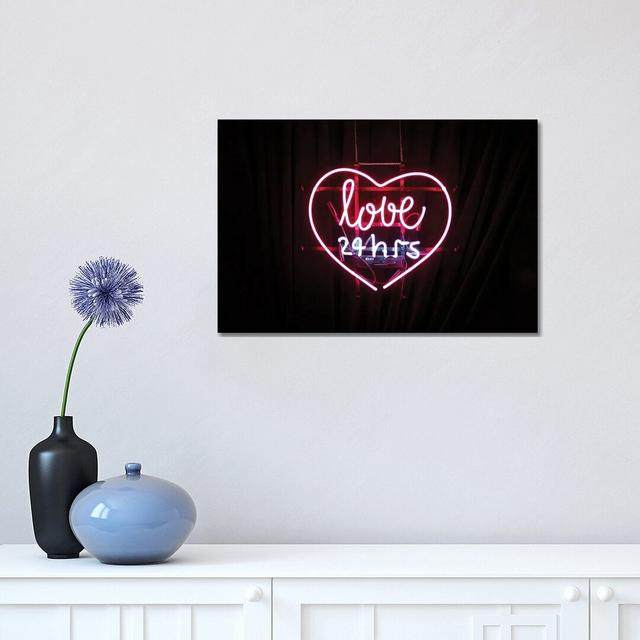 Love Neon Sign by - Wrapped Canvas Photograph Latitude Run Size: 30.48cm H x 45.72cm W x 1.91cm D on Productcaster.