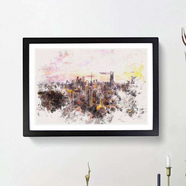 Toronto Canada Skyline - Picture Frame Painting Print East Urban Home Size: 62cm H x 87cm W x 2cm D, Frame Option: Black Framed on Productcaster.