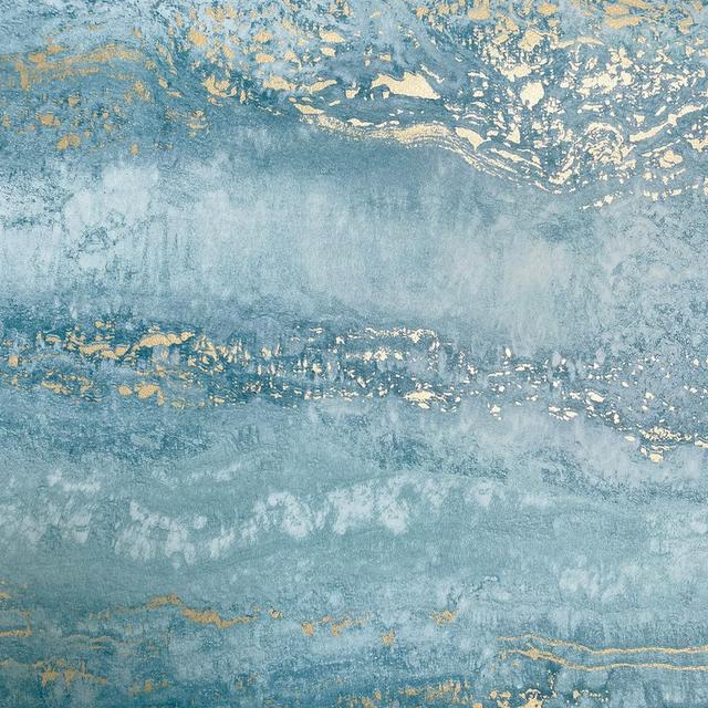 Clarris 10m x 53cm Matte Wallpaper Roll Borough Wharf Colour: Teal/Gold on Productcaster.