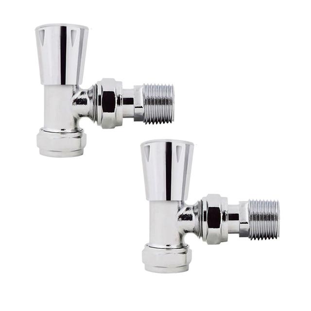 Angled Manual Valves For Bathroom Heated Towel Rail Radiator 15Mm X 1/2" Chrome (Set of 2) Symple Stuff on Productcaster.