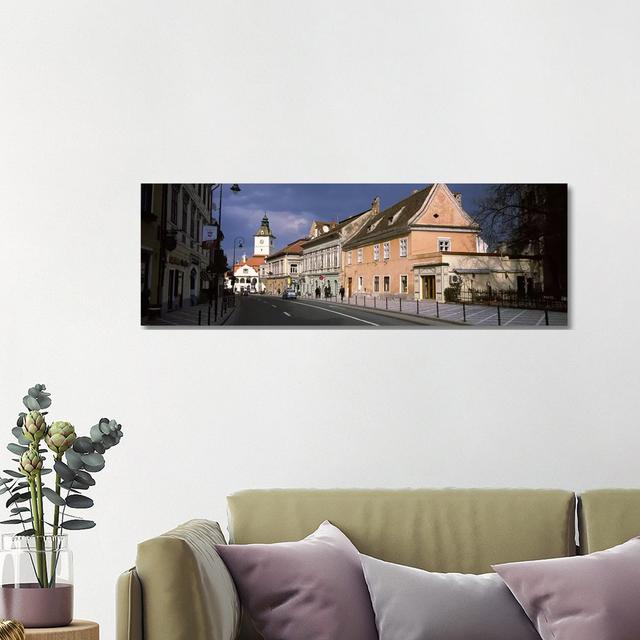 Church In A City, Black Church, Brasov, Transylvania, Romania - Wrapped Canvas Panoramic Print Brayden Studio Size: 40.64cm H x 121.92cm W x 1.905cm D on Productcaster.