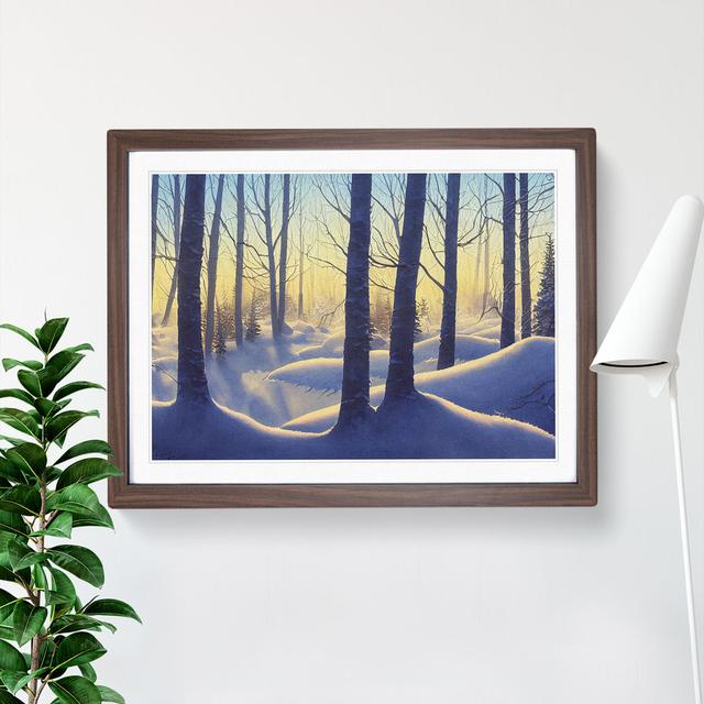 XH1022-8607X Sunrise Winter Forest Vol.4 - Single Picture Frame Print Alpen Home Frame Colour: Walnut Framed, Size: 25cm H x 34cm W x 2cm D on Productcaster.