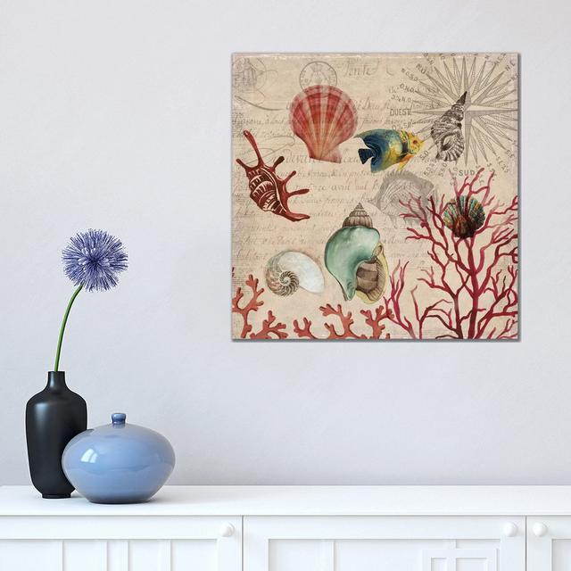 Coral I by Aimee Wilson - Wrapped Canvas Graphic Art House of Hampton Size: 45.72cm H x 45.72cm W x 1.905cm D on Productcaster.