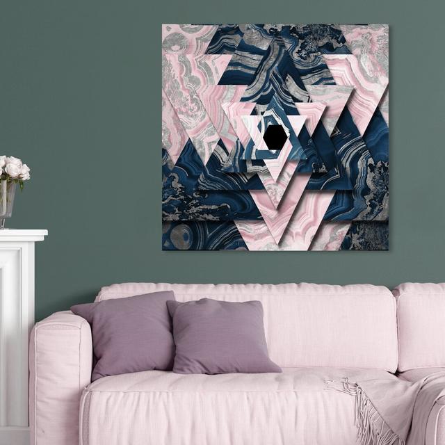 Geode Star - Wrapped Canvas Print East Urban Home Size: 101.6 cm H x 101.6 cm W x 5.1 cm D on Productcaster.