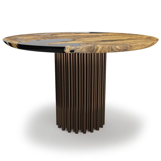 Round Metal Base Dining Table Arditi Collection Table Base Colour: Bronze, Size: H75 x L76 x W76cm on Productcaster.