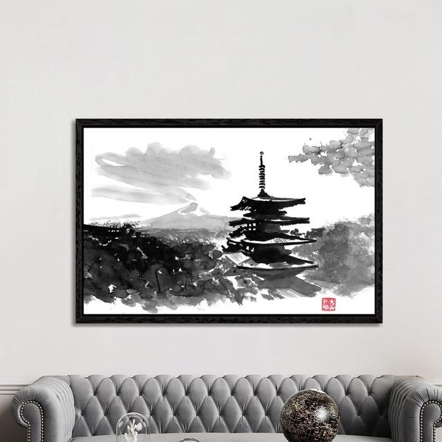 Temple by Péchane - Print on Canvas World Menagerie Format: Black Framed, Size: 101.6cm H x 152.4cm W x 3.81cm D on Productcaster.