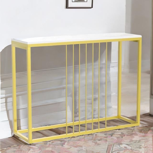 100cm Console Table Rafaelo Mobilia Colour: White/Gold on Productcaster.