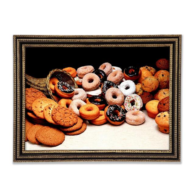 Donuts And Cookies Framed Print Rosalind Wheeler Size: 42cm H x 59.7cm W x 3cm D on Productcaster.