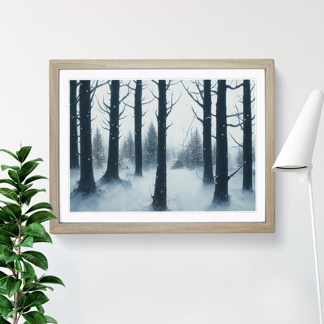 A Wonderful Winter Forest - Single Picture Frame Print Alpen Home Frame Colour: Oak, Size: 34cm H x 46cm W x 2cm D on Productcaster.