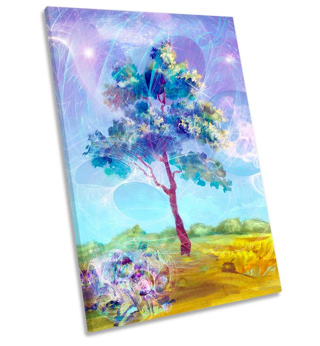 Abstract Tree Moonlight - Wrapped Canvas Print Marlow Home Co. Size: 76.2cm H x 50.8cm W x 2cm D on Productcaster.