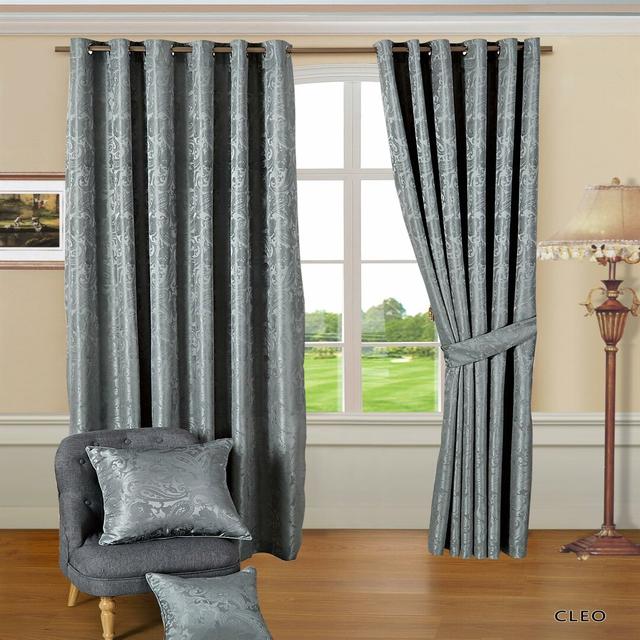 Cleo Eyelet Thermal Curtains (Set of 2) Textile Home Colour: Silver, Panel Size: 117 W x 183 D cm on Productcaster.