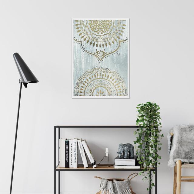 Indigo Mandala I by June Erica Vess - Print Langley Street Format: White Framed Paper Print, Size: 80cm H x 55cm W on Productcaster.