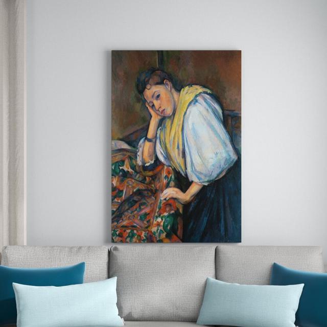 Woman At The Table by Paul Cezanne - Wrapped Canvas Print East Urban Home Size: 101cm H x 77cm W on Productcaster.