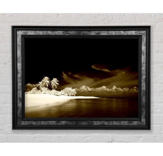 Surreal Hidden Island Brown - Single Picture Frame Art Prints Bright Star Colour: Brown, Size: 100cm H x 141.4cm W x 8cm D on Productcaster.