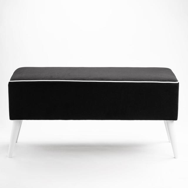 Saxonburg Upholstered Piano Bench Corrigan Studio Colour: Black, Size: 47 H x 60 W x 30 D cm on Productcaster.