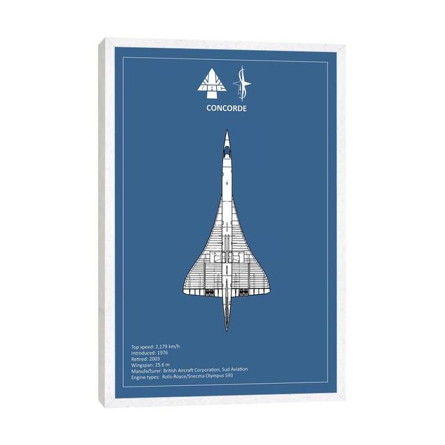 BAE Concorde by Mark Rogan - Print on Canvas Williston Forge Format: White Framed, Size: 101.6cm H x 66.04cm W x 3.81cm D on Productcaster.