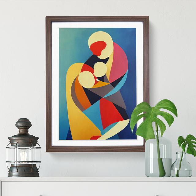 Mother With Child Abstract No.2 - Single Picture Frame Print George Oliver Size: 64cm H x 46cm W x 2cm D, Frame Colour: Brown Framed on Productcaster.