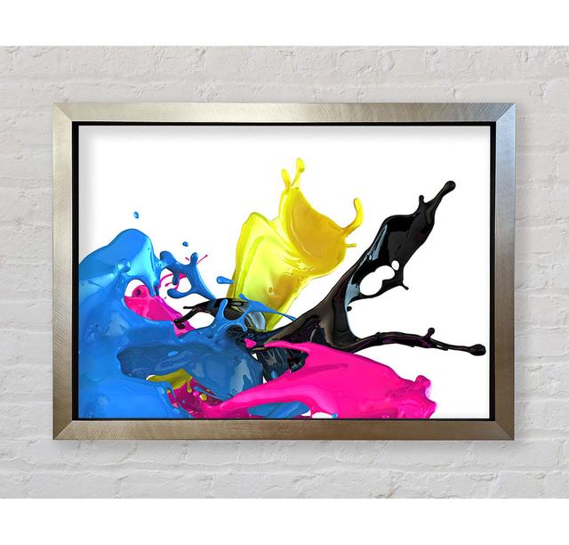 Funky Colour Splash Framed Print Ivy Bronx Format: Silver Framed Paper, Size: 42'' H x 59.7'' W x 3.4'' D on Productcaster.