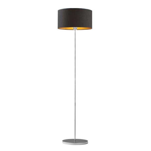 156 cm Stehlampe Werona Lysne Schirmfarbe: Grau/Gold, Gestellausführung: Gebürsteter Stahl on Productcaster.