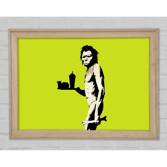 Mcdonalds Caveman Lime Framed Print Happy Larry Size: 84.1cm H x 118.9cm W x 1.5cm D on Productcaster.