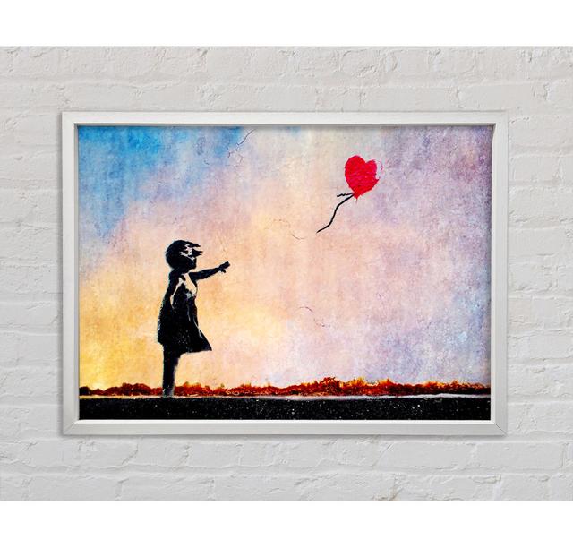 Love Heart Balloon Sunset Framed Print Bright Star Size: 59.7cm H x 84.1cm W x 3.3cm D on Productcaster.